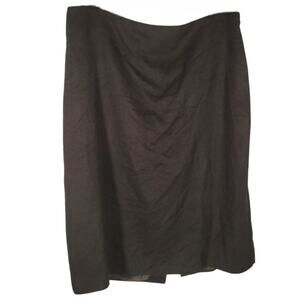 Luciano Barbera Italy Wool Skirt IT 46 US 10 Black Lined Knee Length 32" Pencil